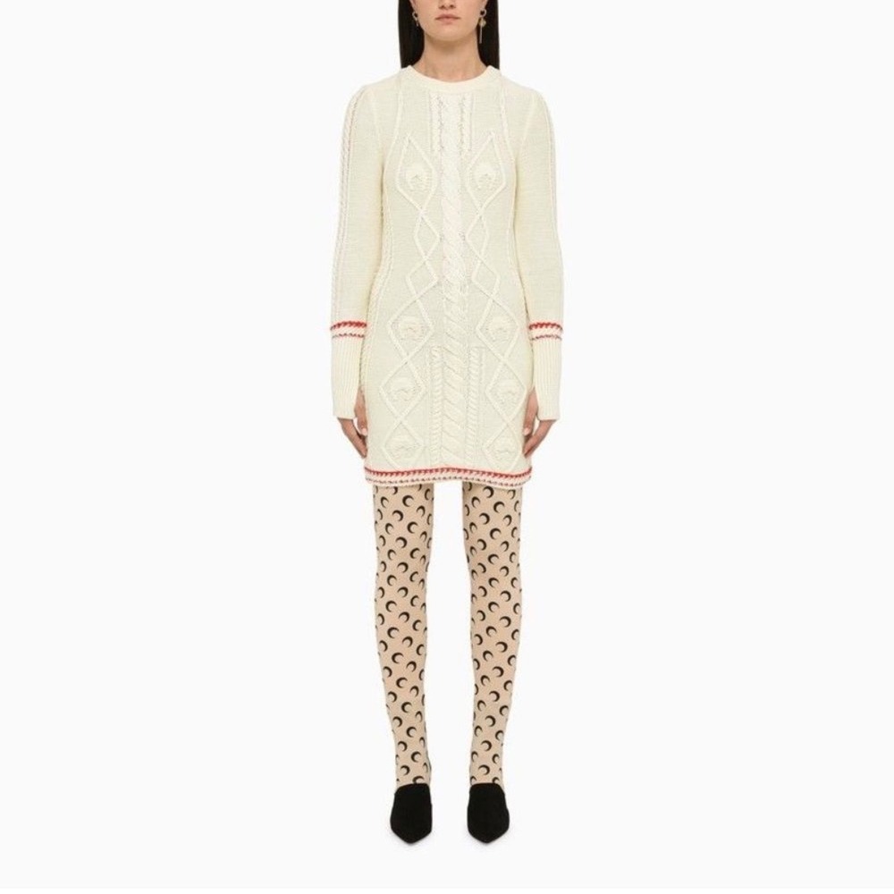 NWT Marine Serre FW22 100% Wool Cable Knit Dress XS